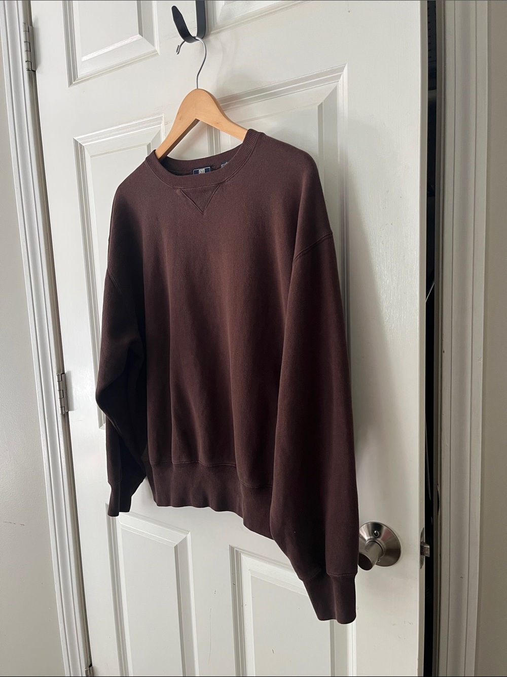 Vintage GAP Brown 80s 90s Pullover Crewneck Oversized Sweatshirt Unisex Sz small - Picture 3 of 6